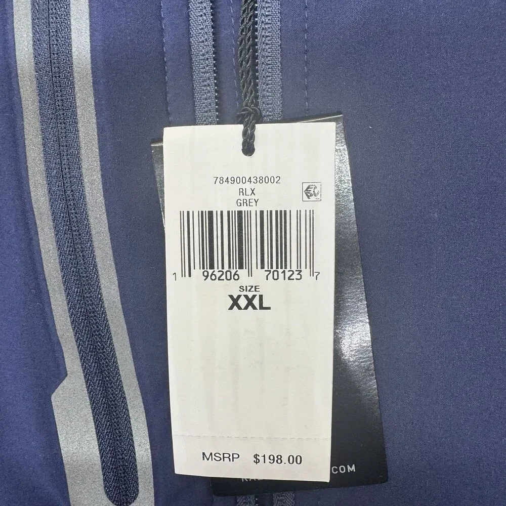 NEW RLX Golf Ralph Lauren Mens Performance Terry 1/2-Zip Hoodie 2XL Blue Gray